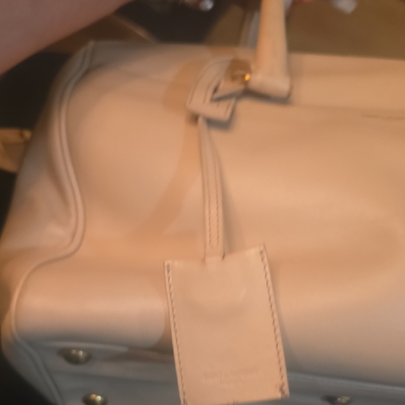 Saint Laurent Cream Satchel Leather Bag AUTHENTIC - Picture 12 of 13